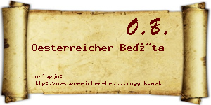 Oesterreicher Beáta névjegykártya