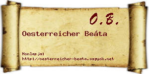 Oesterreicher Beáta névjegykártya
